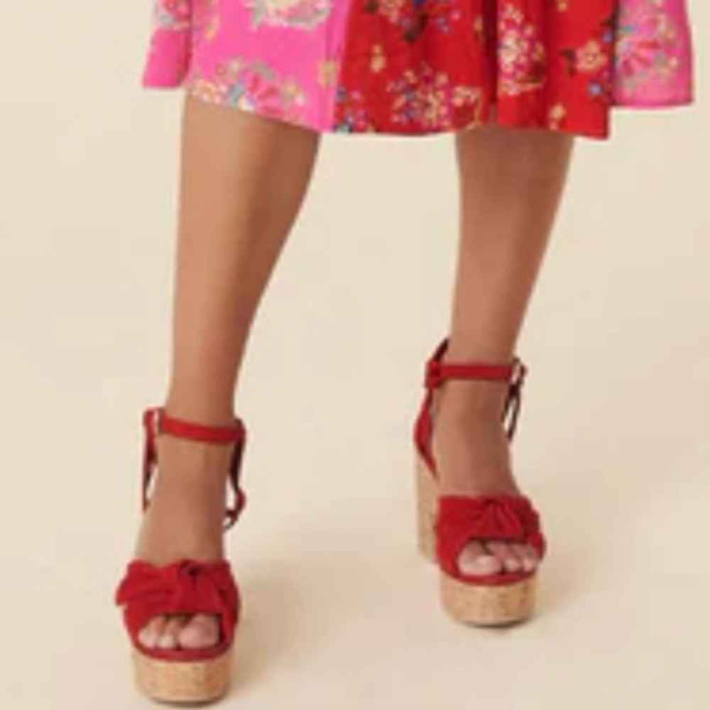 Charles David Red Platform Sandals